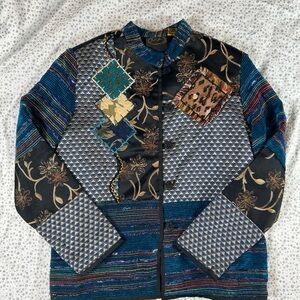 Vintage Multicolor Patterned Blazer